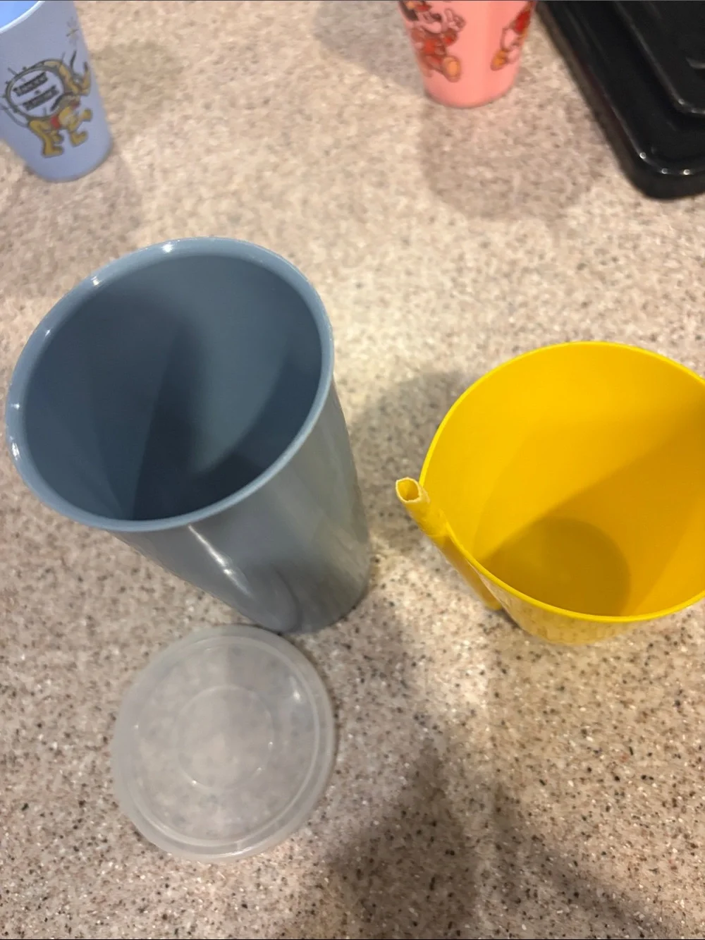 Vintage 1970s Disney Parade Plastic Cups - Blue & Pink w design